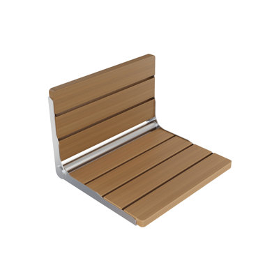 Siège de douche mural pliant en teck naturel de 16 po x 13 po Alliance