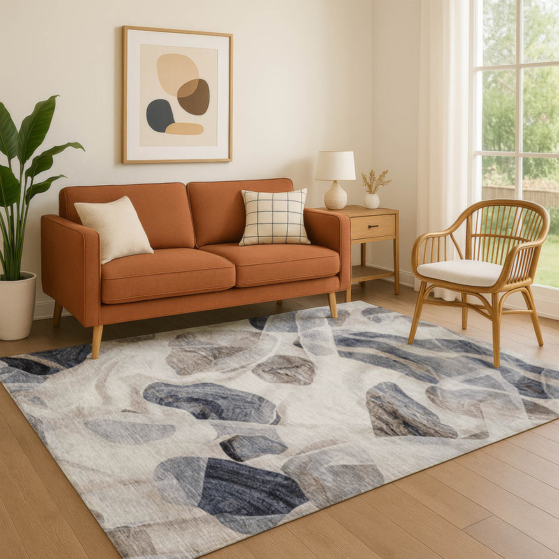 Premium Machine Washable Chelston AMF1863 Abstract Rug, Rectangle 10' x 14'