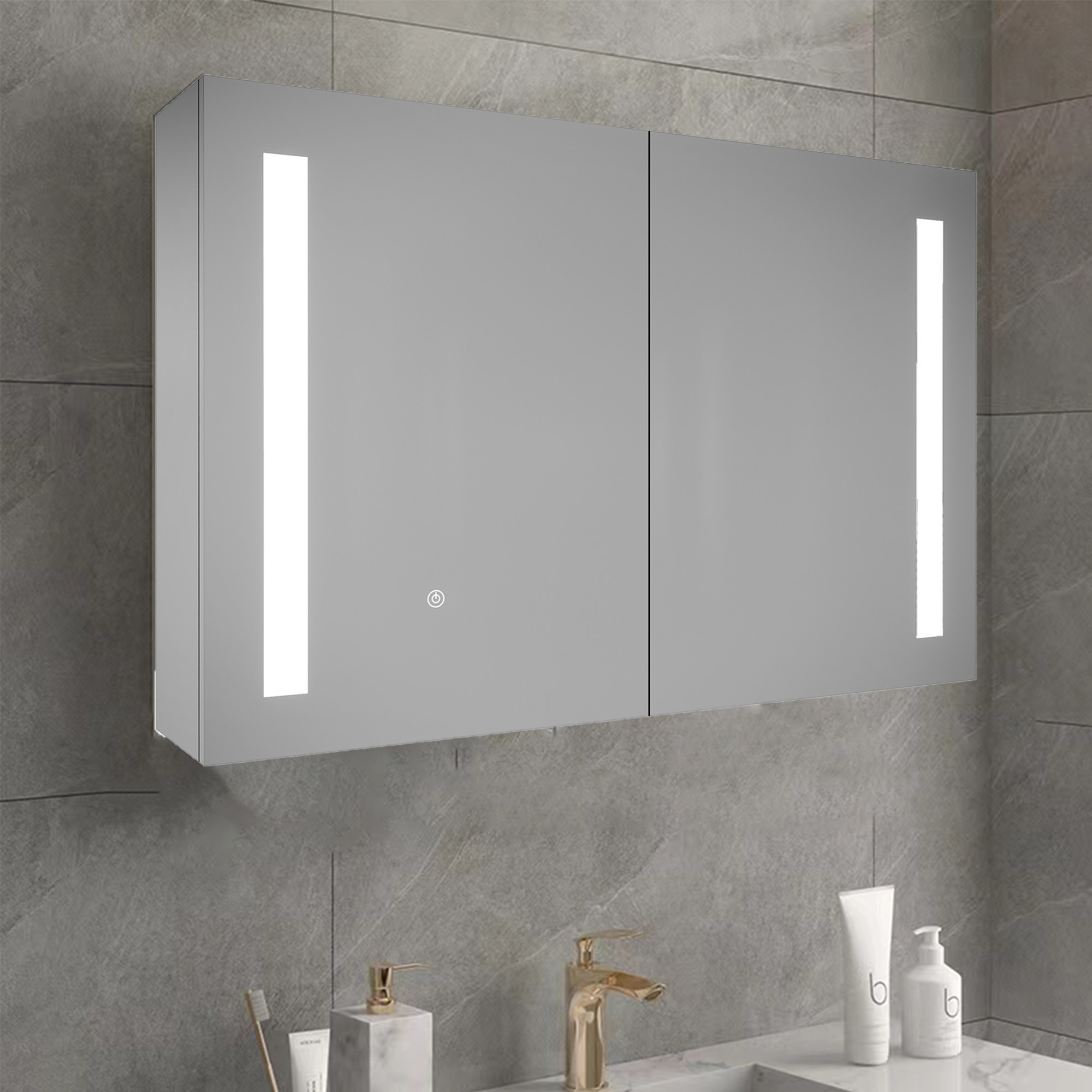 Orren Ellis Ayston Surface Mount Frameless 2 Door Medicine with