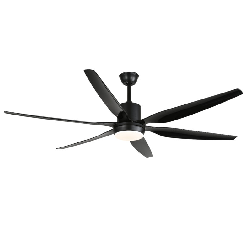 66" Modern Ceiling Fan with LED Light, 6 ABS Blades, DC Motor, Acrylic Shade, Remote Control for Living Room, Dining Room or Kitchen Eating Areas