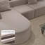 Canapé modulaire confortable en forme de L avec repose-pieds mobile, conception désossée pour le salon et la chambre à coucher, aucun assemblage requis