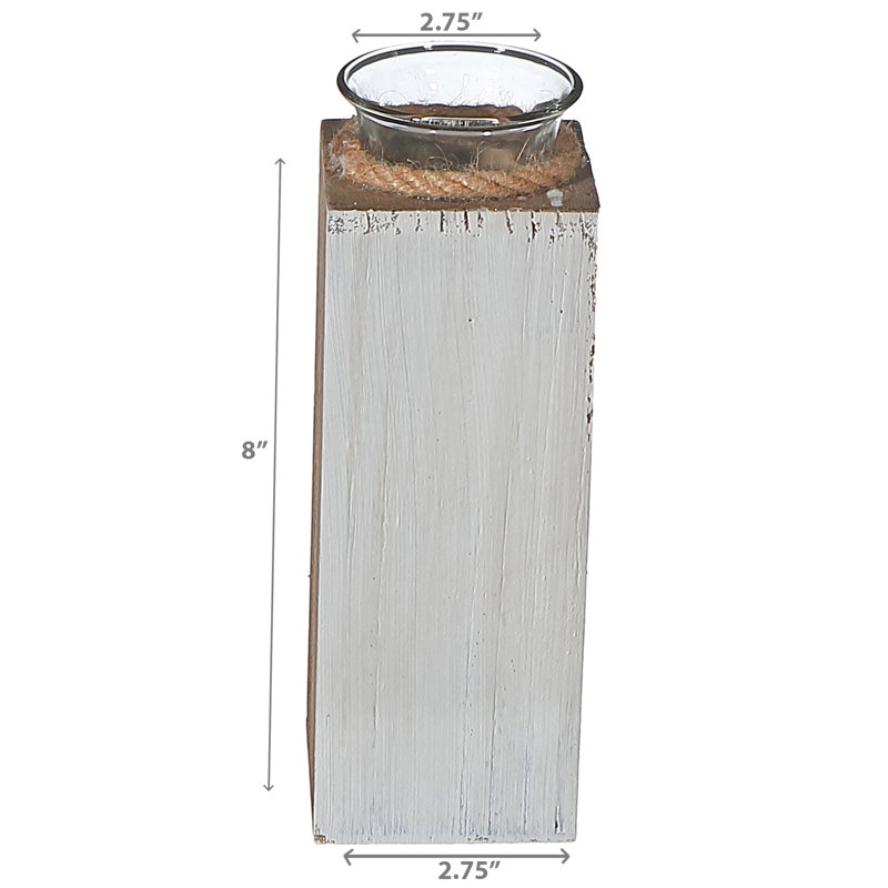 Photophore en bois 8 po