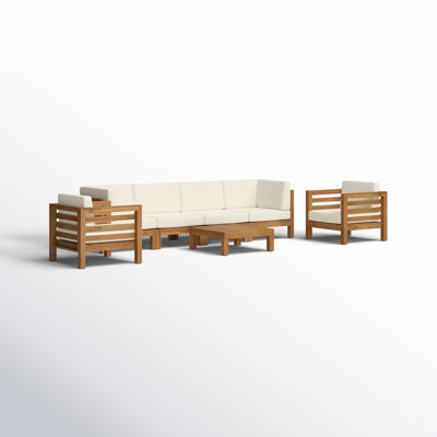 Maher Acacia 6 - Person Patio Conversation Set with Cushions