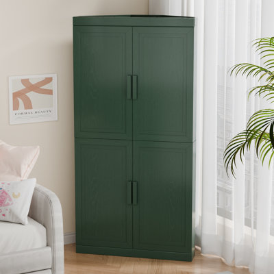 Armoire de coin autoportante, organisateur de rangement à tablettes réglables pour le salon, la cuisine et la chambre à coucher