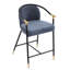 Ensemble de 2 tabourets de bar bleu marine rembourrés de 66 cm de haut avec piètement noir - Design moderne, confort et fonctionnalité. Garniture dorée et structure en fer. Style contemporain. Montage rapide.