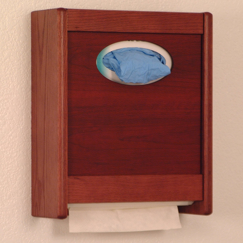Combo Paper Towel Dispenser, Mahogany