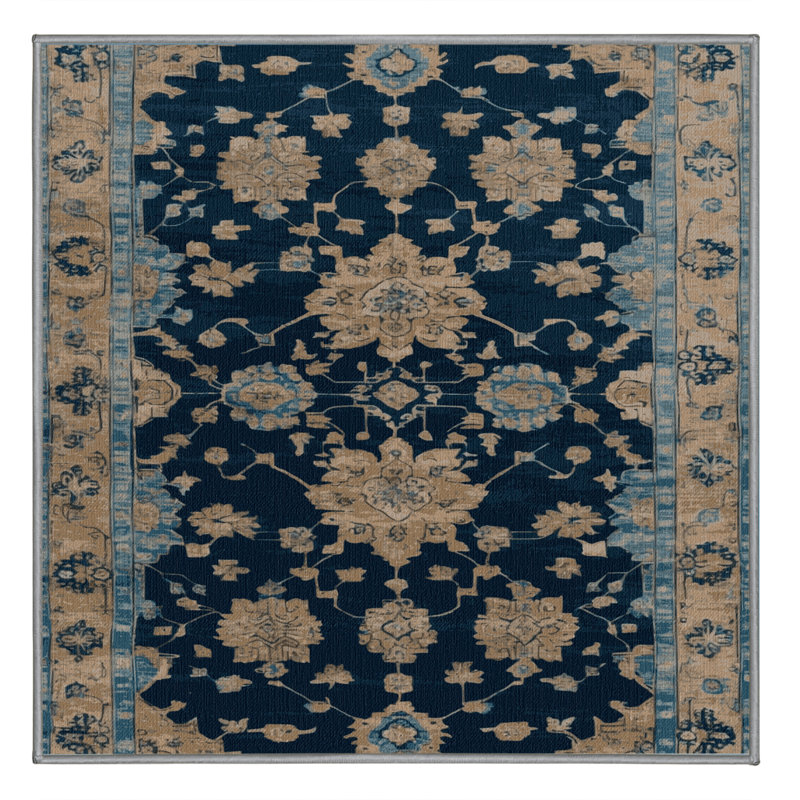Tapis gris lavable à la machine, Carré 7 pi