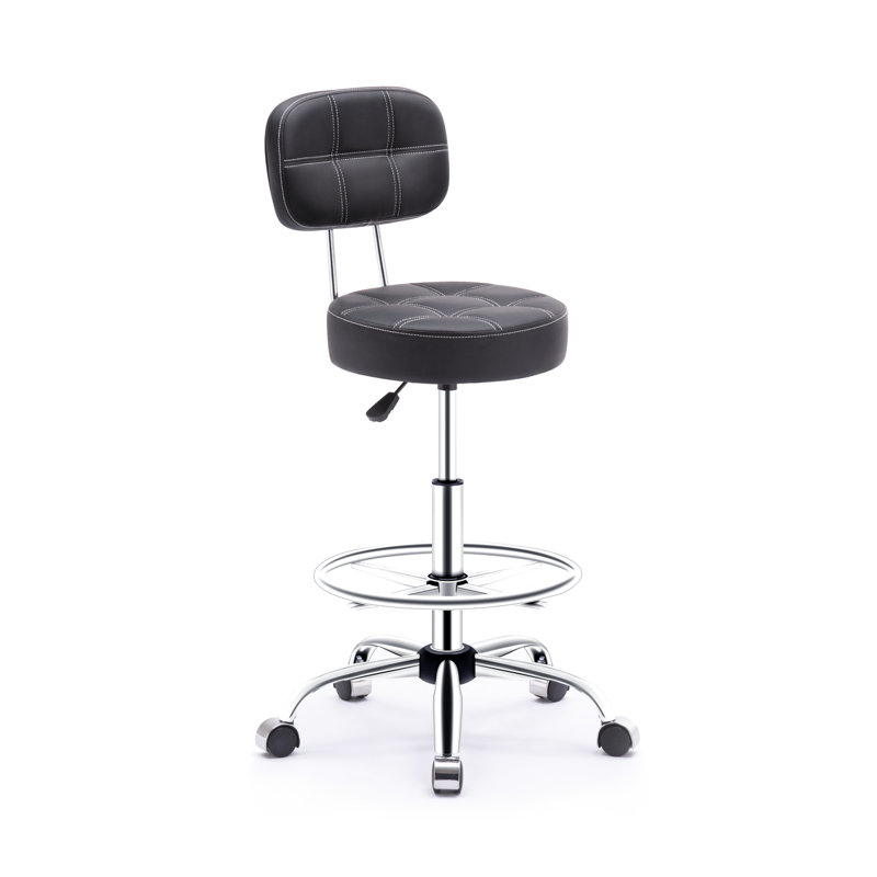 Tabouret de bar avec repose-pieds, Noir