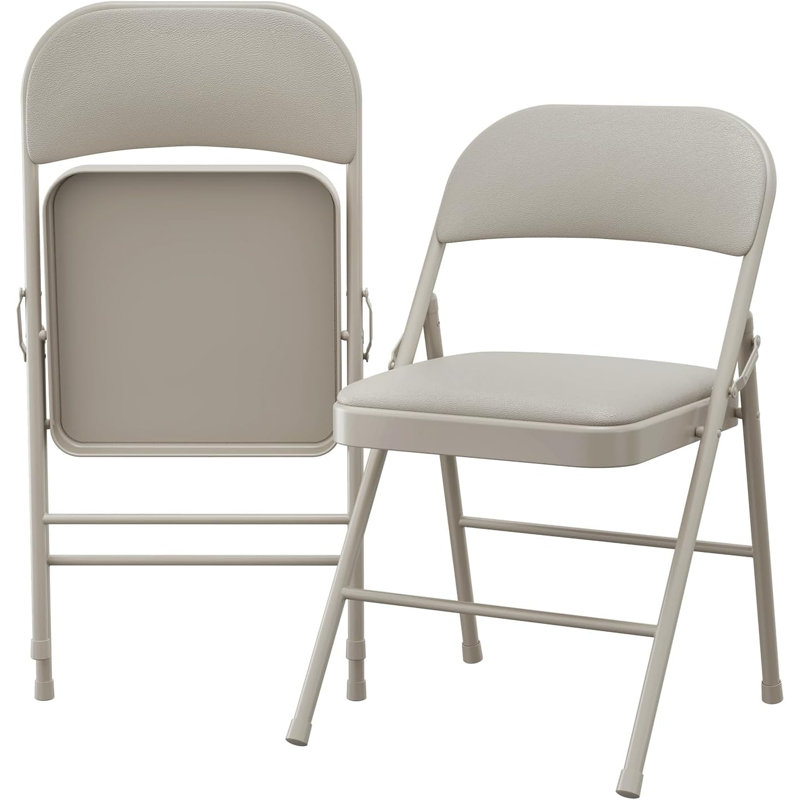 Folding Chairs 2 Pack With Padded Cushion and Back, Foldable Chair With Metal Frame Hold Up to 350 Pounds, Portable Folding Chair Suitable for Dining Room Home Office