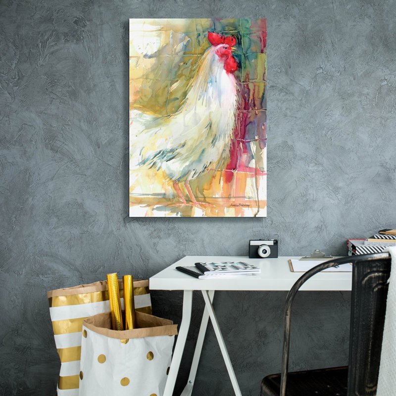 «White Rooster» par Annelein Beukenkamp, art mural sur toile
