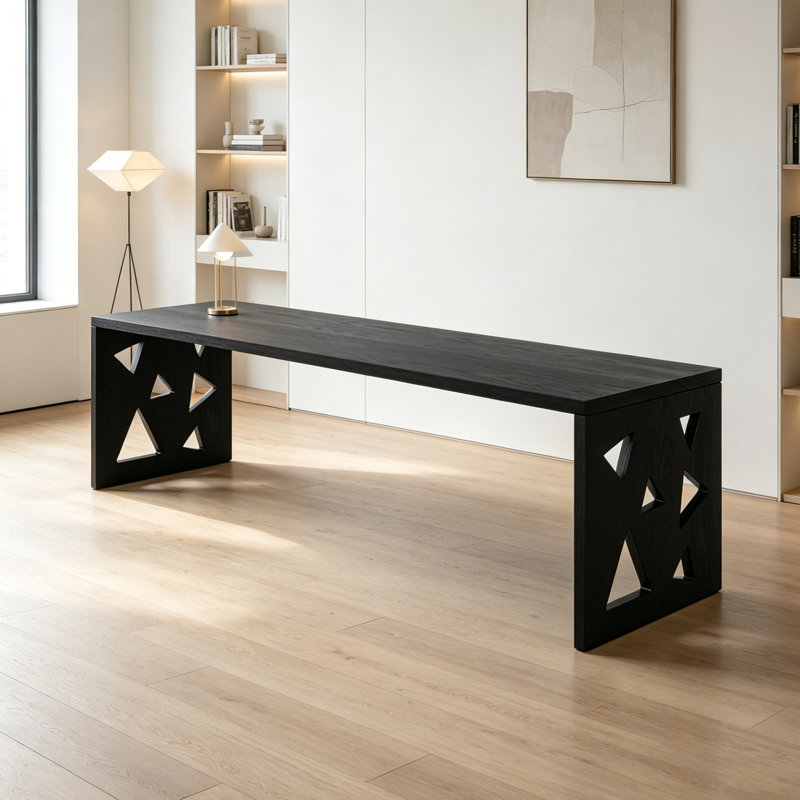 Bureau long en bois de frêne Creative Design, H 29,52 po x l 86,61 po x P 23,62 po