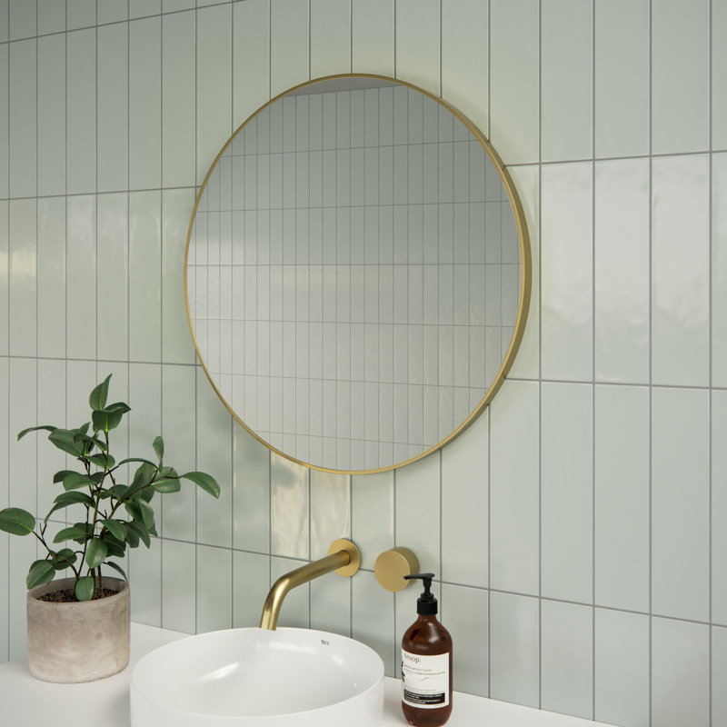 Miroir rond Leia, Laiton satiné, 24 po x 24 po
