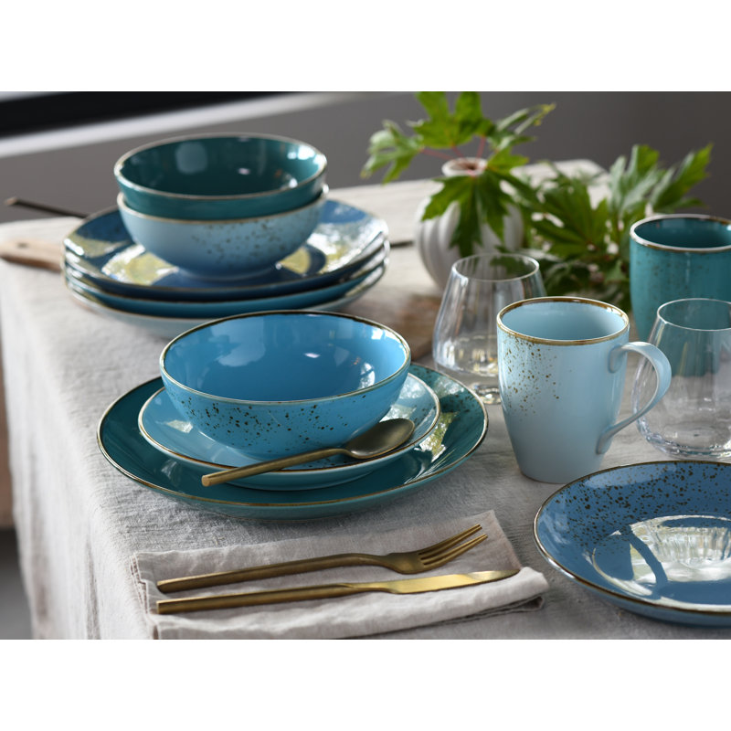 Nature Collection Bowl Set, Tableware Set, Bowl Set, 12 Pieces, Blue