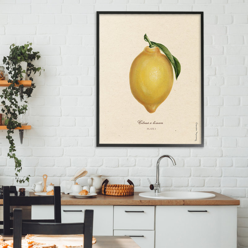 «Lemon Fruit Portrait», estampe numérique, design par Danielle Murray, Giclée encadrée noir minuit, H 30 po x l 24 po