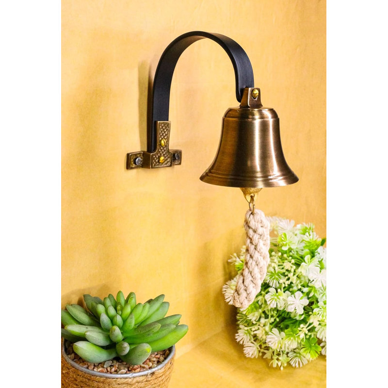 Clochette victorienne en laiton massif antique