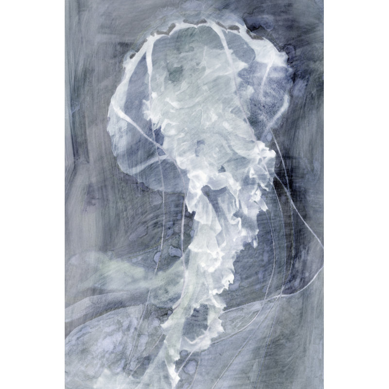 Indigo Jellyfish I - Painting, 122cm H x 81cm W, Wrapped Canvas