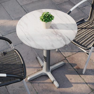 Commercial All-Weather HPL Tabletop With Crisscross Base