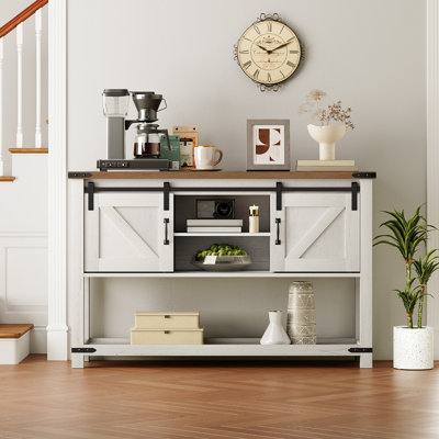 Ordonez 31.9" H Rectangular Console Table with Shelves 