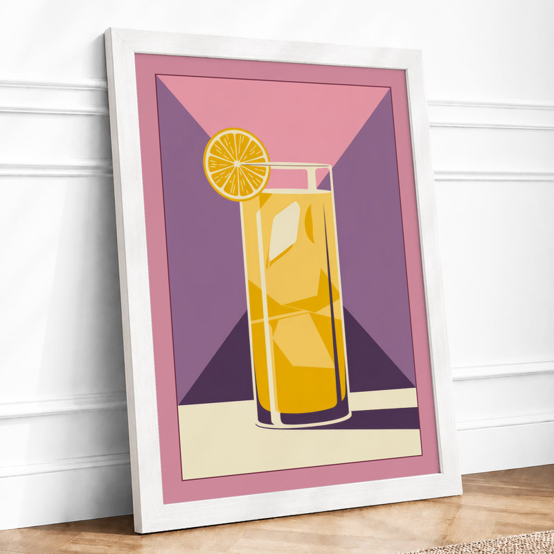 Geometric Citrus Art Deco - Print, A1 - 84.1 x 59.4 cm, White