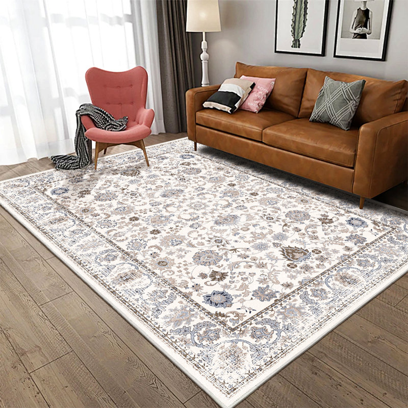 Area Rug Vintage Bohemia Large Persian Non-Slip Washable Rug For Living Room Kitchen Bedroom Living Room, Rectangle 6' x 9'