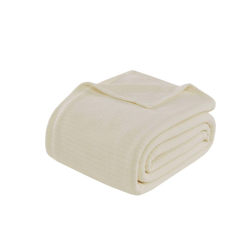 Microfleece Blanket, Taupe, Lit simple