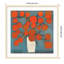 «Abstract Orange Flowers» par Elena Ray, impression sur bois encadrée-1230857081-1230857079