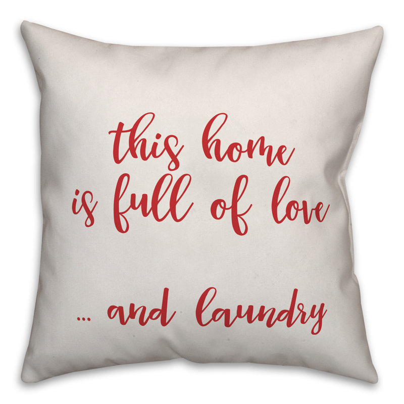  Coussin Home, Blanc / rouge, Housse de coussin