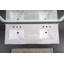 Plateau de meuble-lavabo en porcelaine 61 po avec lavabo double et 6 trous, sans robinet-115327941