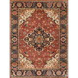 High-Quality Hand-Knotted Red And Blue Area Rug
