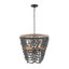 Lustre 3 lumières en bois délavé gris perlé