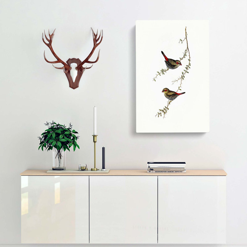 Finches by Elizabeth Gould - Wrapped Canvas Print, 50cm H x 35cm W x 3cm D