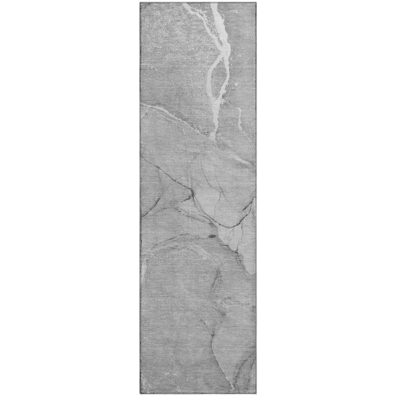 Premium Machine Washable Cerrito AMF510 Gray Rug, Runner 2'3" x 7'6"