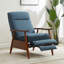 Fauteuil inclinable avec accoudoirs en bois et tissu performance - denim-1893303890