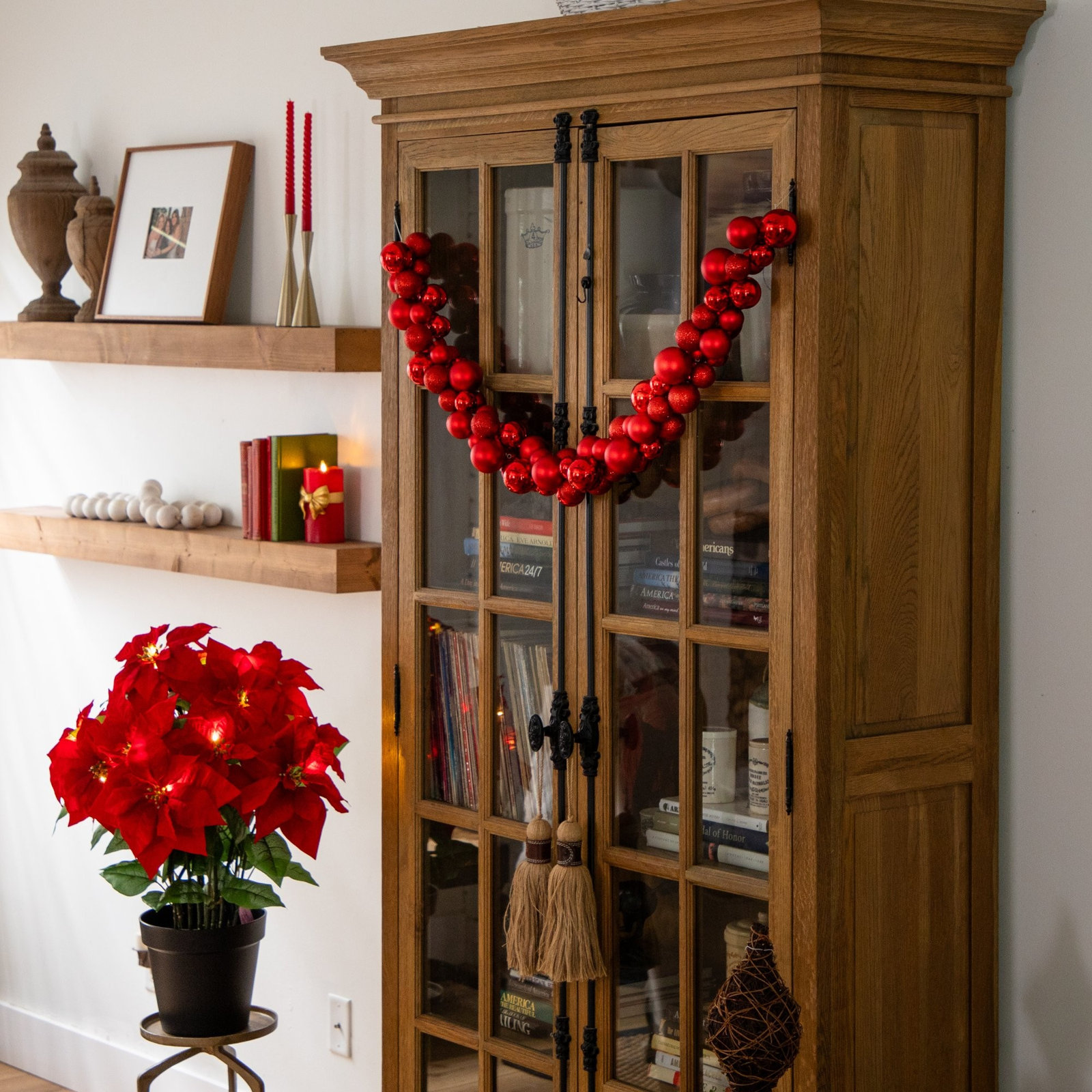 6ft. Christmas Garland with Red Shatterproof Ornaments