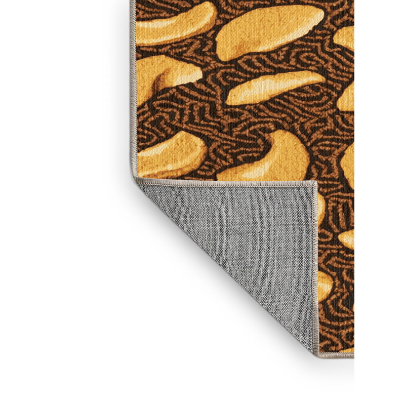 Washable Fortune cookies Desserts Area Rug, Round 4'