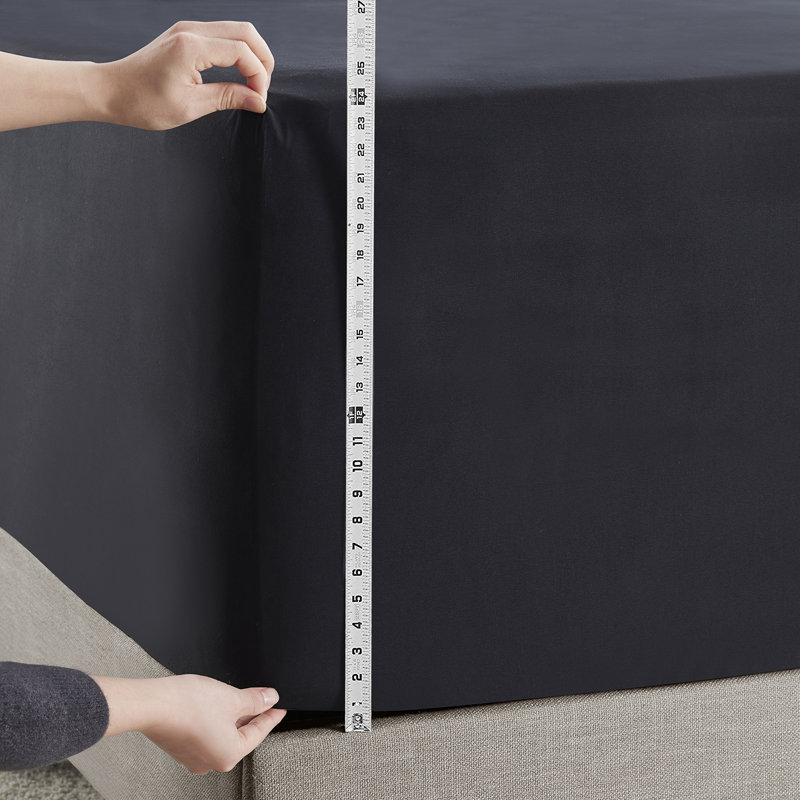 Empyrean Bedding Extra Deep Pocket Solid Fitted Sheet, Black, Full Fitted Sheet
