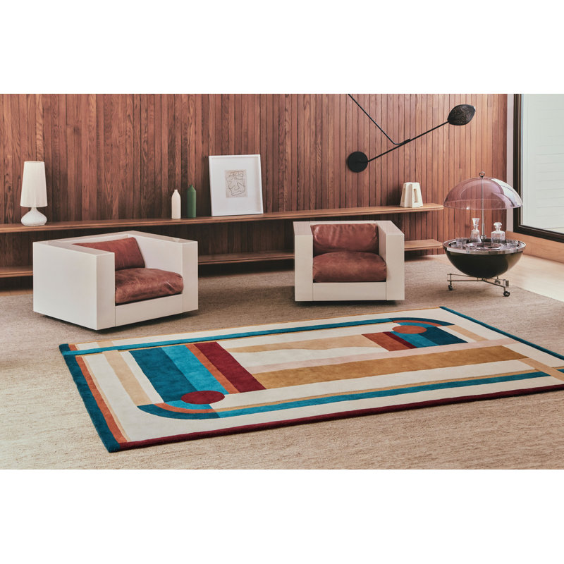 Hacienda Hand Tufted Wool Area Rug, Rectangle 5'5" x 7'8"