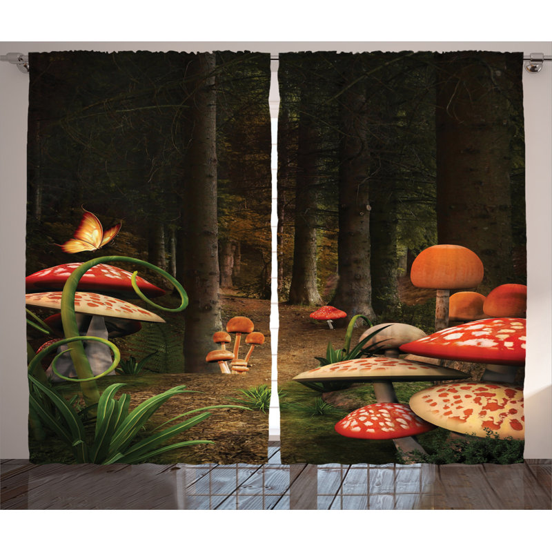 Mushroom Semi-Sheer Rod Pocket Curtain Panels, 54" x 96"