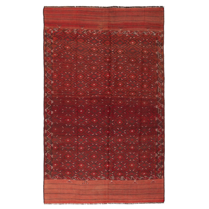 Boho Kilim rouge 6 pi 4 po x 10 pi 8 po