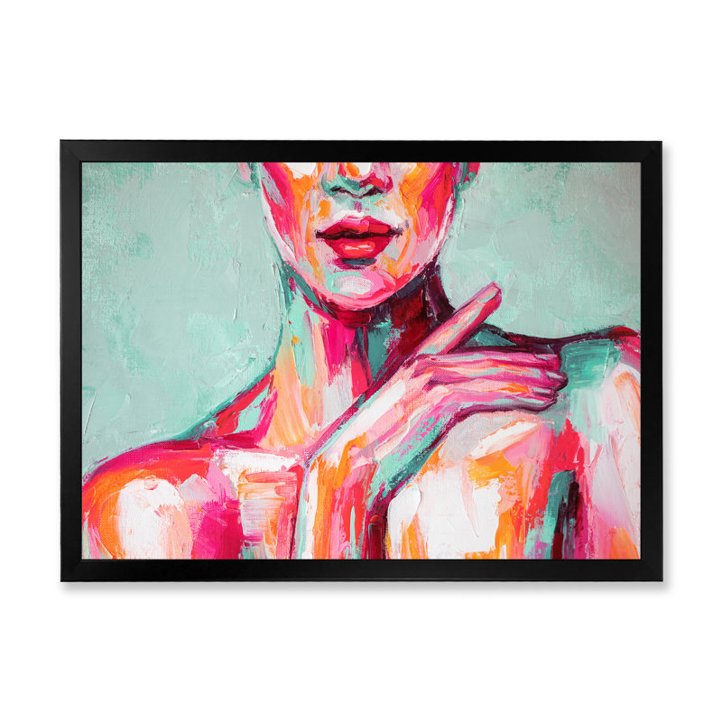 " Pastel Artistic Seduction Woman V ", Black Picture Framed Canvas, 8" H x 12" W x 1" D