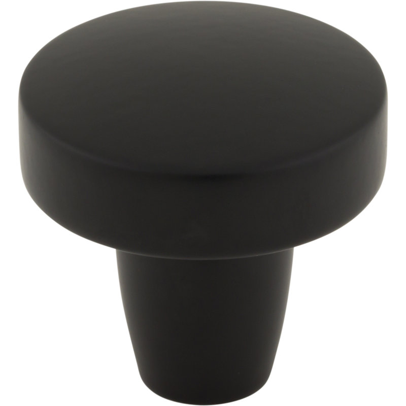 Florham 1 1/4" Diameter Round Knob, Flat Black