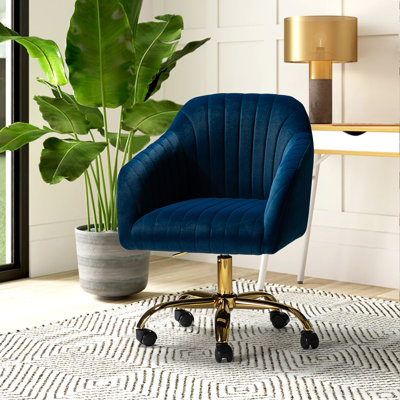 Chaise de travail en velours Adan