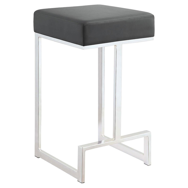 Tabouret gris et chrome, Gris