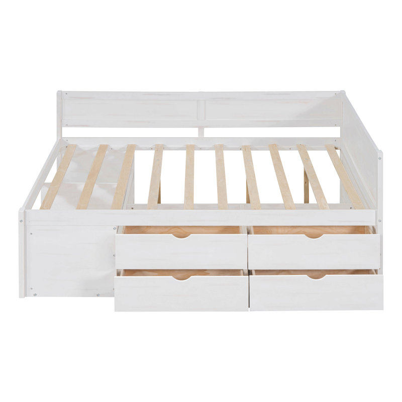 Daybed With Drawers And Shelves, Full/Double, White
