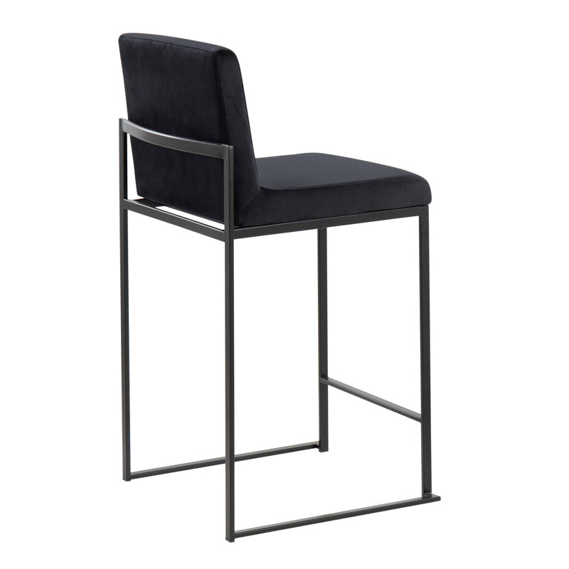 Tabouret de comptoir contemporain, Siège noir / cadre noir, 3