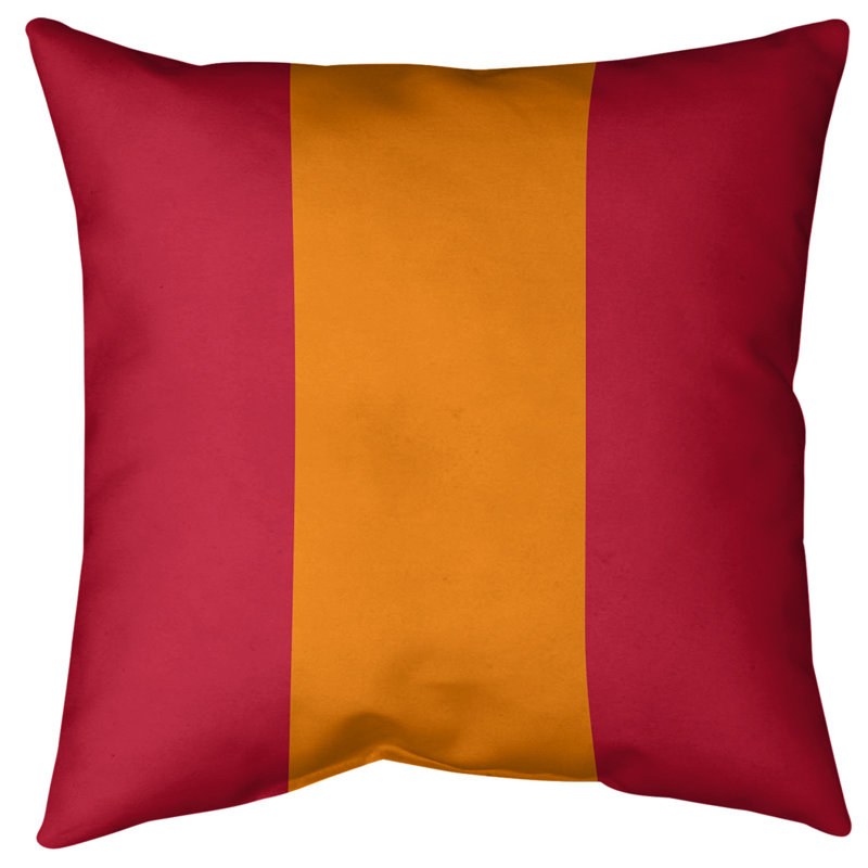 Coussin décoratif, 16 po x 16 po, Duvet synthétique, Rouge clair / orange