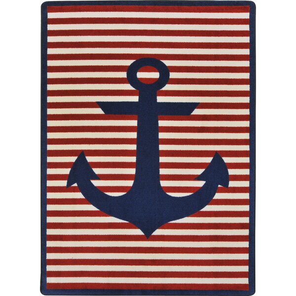 Maritime Nautical Red and White Anchor Pattern - Anchors Rug by Art by  Simplicity of life