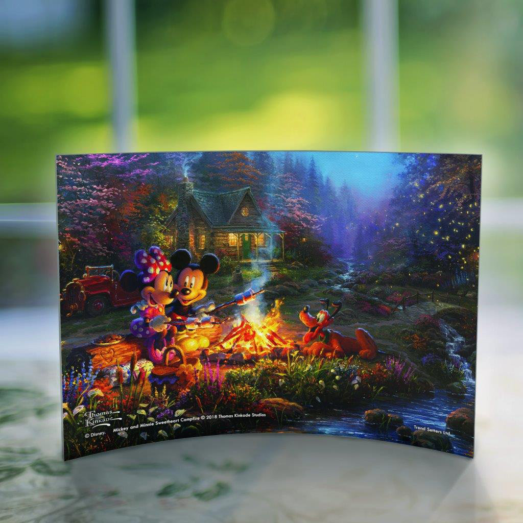 Thomas Kinkade Disney 'Mickey and Minnie Campfire' Curved Acrylic Print  Trend Setters