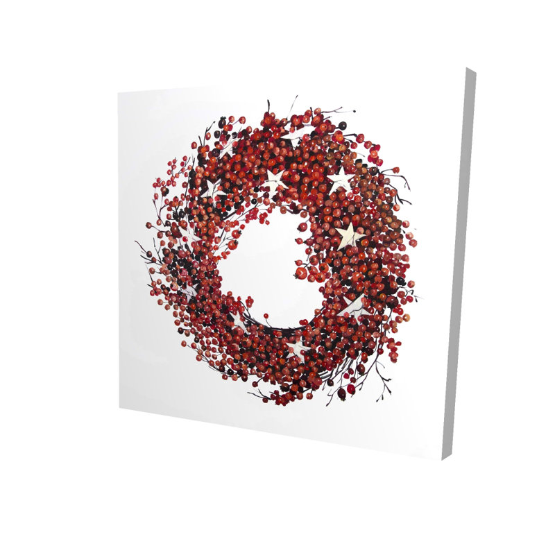 Couronne rustique avec baies rouges - Décoration intérieure pour le salon
