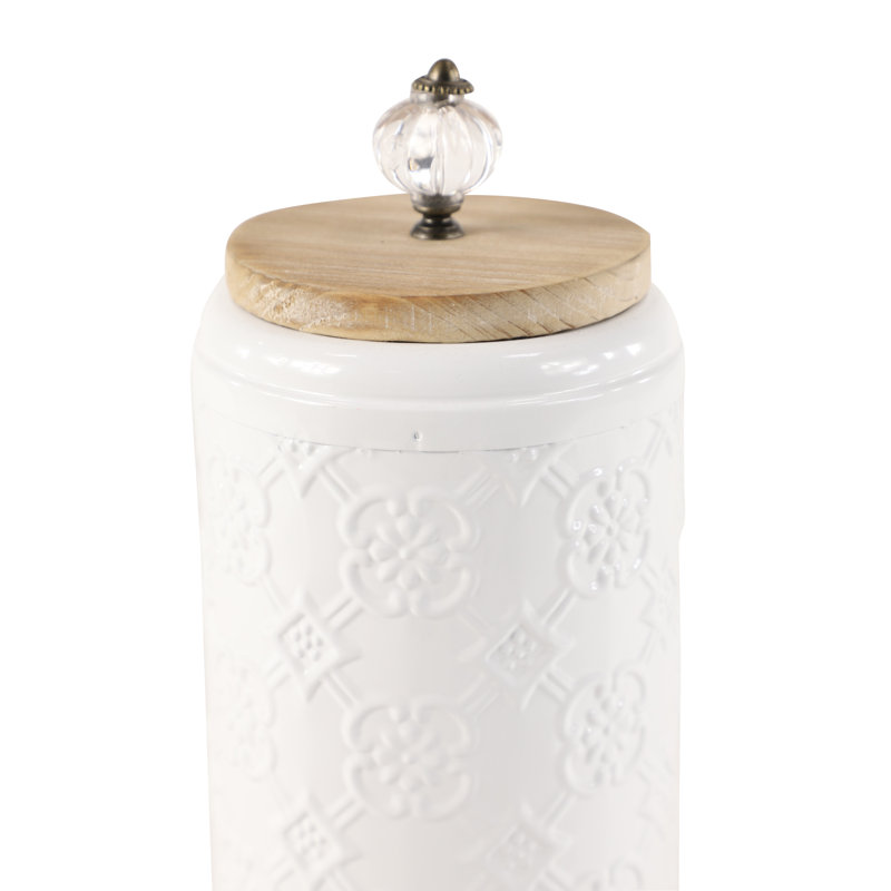 Ensemble de pots de rangement Decor, Blanc / brun / transparent